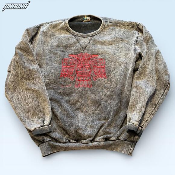 English Bay Other - Vintage English Bay Sweatshirt Mens XL Gray Tony Hunt Thunderbird Graphic 90s